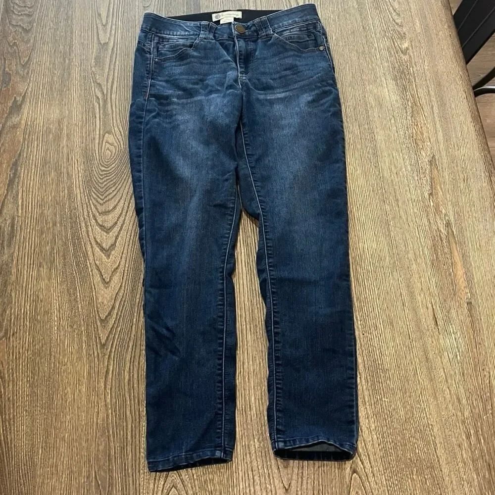 Democracy Ab Technology Skinny Jeans Mid-Rise Denim Stretch Dark Wash Blue Sz 4